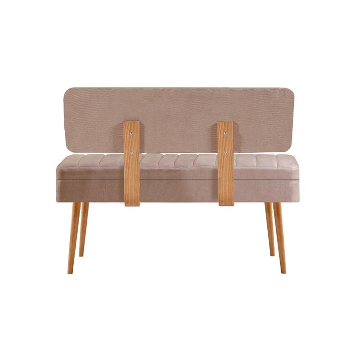 Hanah Home 0900 - 4 Conjunto Mesa y Sillas Extensible Pino Atlántico y Piedra Terciopelo